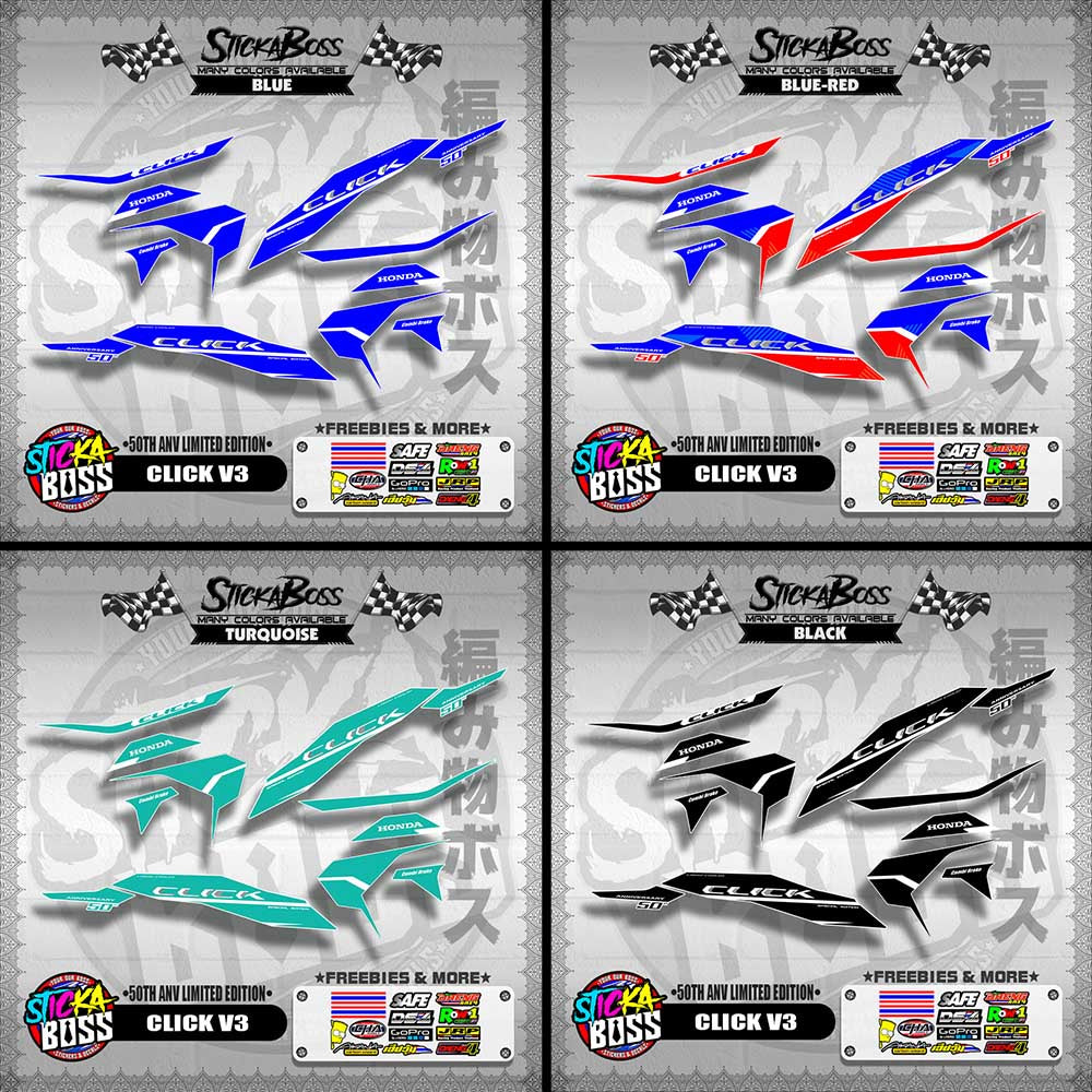 CLICK V3 DECALS ( 50TH ANV LIMITED EDITION )【WITH FREEBIES】