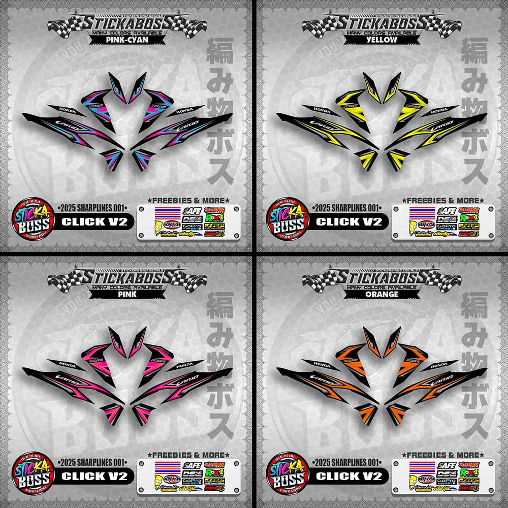 CLICK V2 INDO STICKER DECALS ( 2025 SHARPLINES 001 )【WITH FREEBIES】