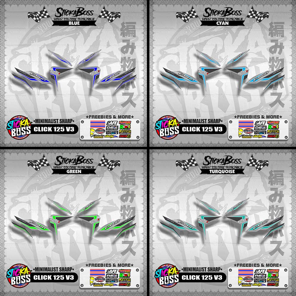 CLICK 125 V3 DECALS ( MINIMALIST SHARP )【WITH FREEBIES】