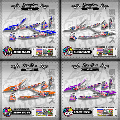 AEROX 155 V1 MALAYSIAN DECALS ( NVX NEW FLAG CONCEPT )【WITH FREEBIES】