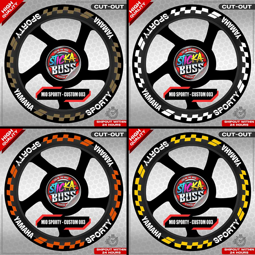 MIO SPORTY MAG STICKER SET ( 2 MAGS ) - CUSTOM 003 | VINYL WATERPROOF CUT-OUT DECALS