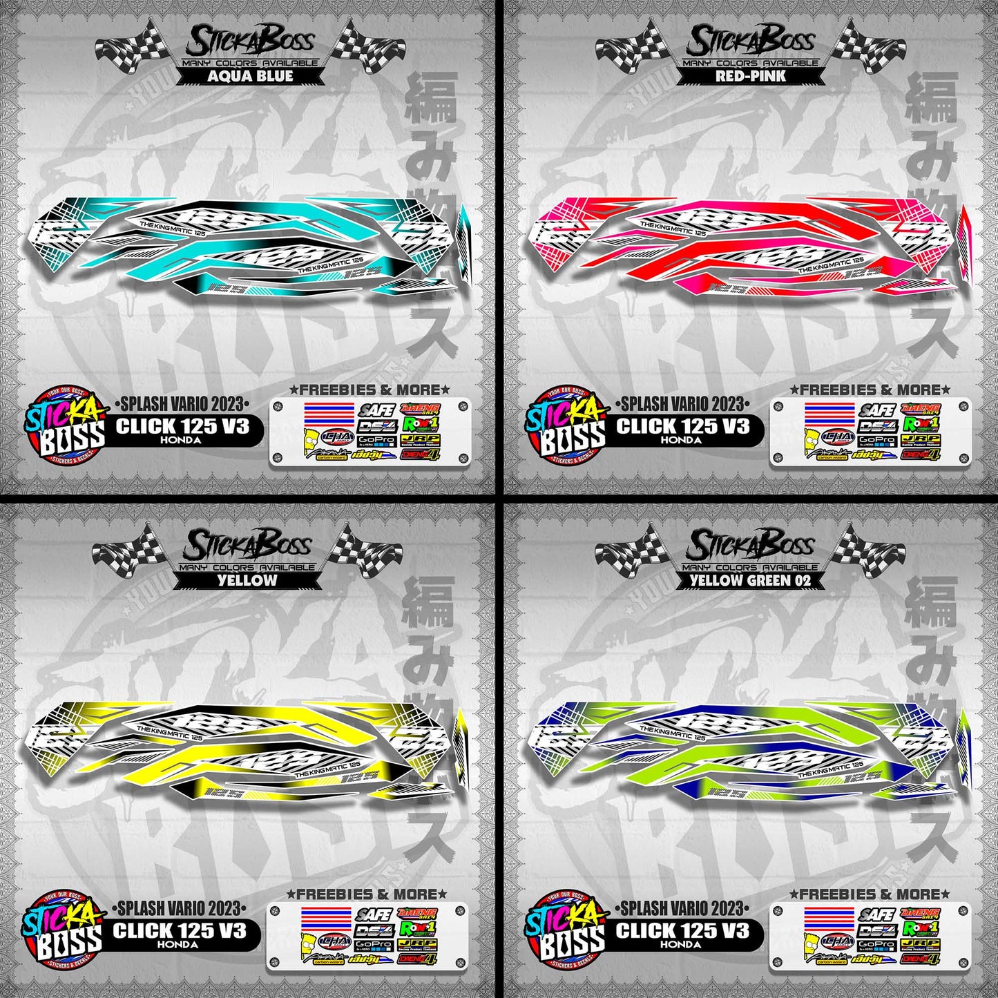 CLICK 125 V3 STOCK DECALS ( SPLASH VARIO 2023 )【WITH FREEBIES】