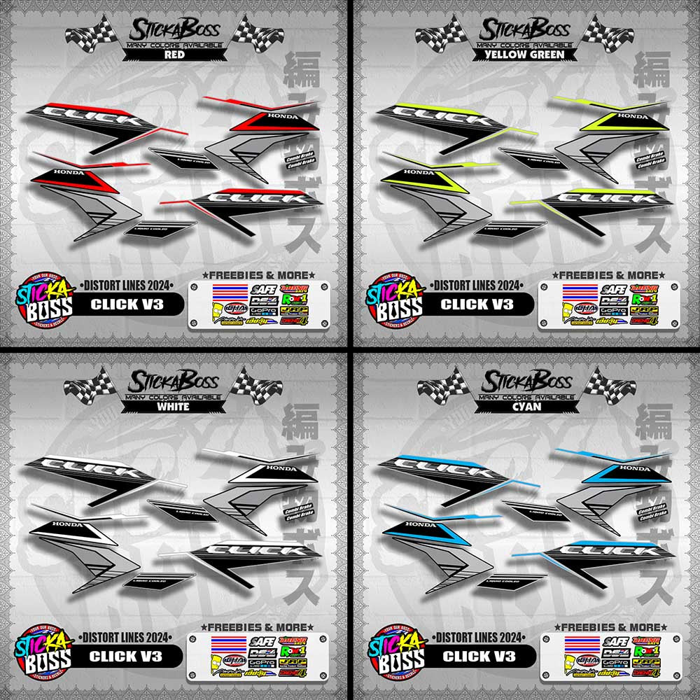 CLICK V3 DECALS ( DISTORT LINES 2024 )【WITH FREEBIES】