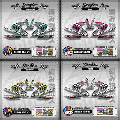 AEROX 155 V1 DECALS ( 001 SHARP DESIGN )【WITH FREEBIES】