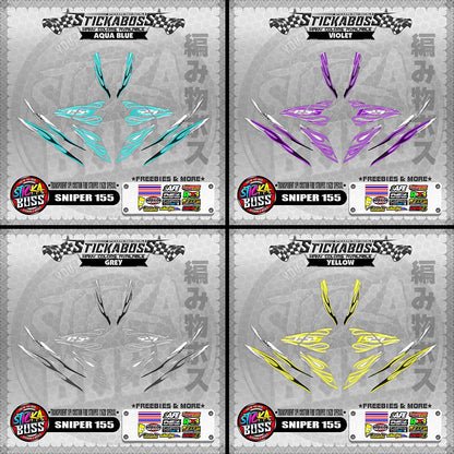 [ PREMIUM UV PRINT ] TRANSPARENT SNIPER 155 STICKER DECALS ( API CUSTOM FIRE STRIPES Y16ZR SPECIAL )