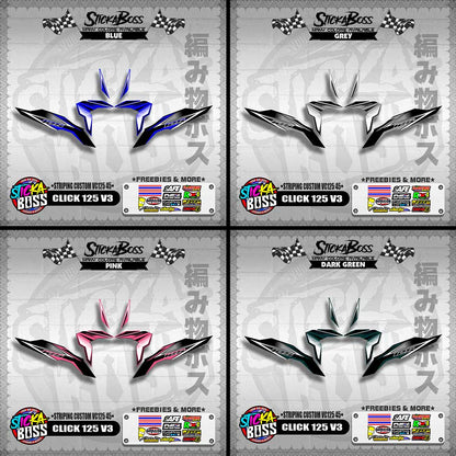 CLICK 125 V3 DECALS ( STRIPING CUSTOM VC125 45 )【WITH FREEBIES】
