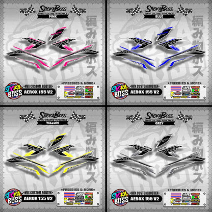 AEROX 155 V2 DECALS ( NVX CUSTOM ROBTEK )【WITH FREEBIES】