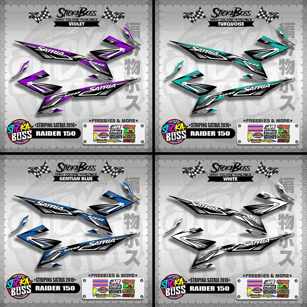 RAIDER 150 DECALS ( STRIPING SATRIA 2016 ) [ PREMIUM GLOSSY LAMINATED ]【WITH FREEBIES】