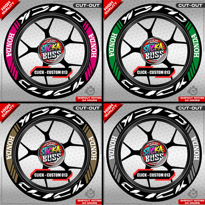 CLICK 125 / 150 / 160 MAG STICKER SET  ( 2 MAGS ) - CUSTOM 013 | VINYL WATERPROOF CUT-OUT DECALS