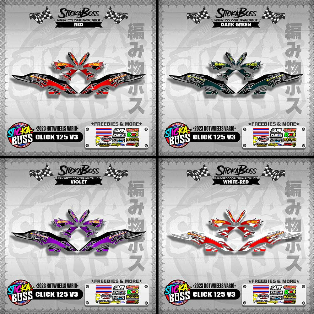 CLICK 125 V3 DECALS ( 2023 HOTWHEELS VARIO )【WITH FREEBIES】