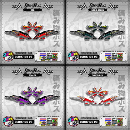 CLICK 125 V3 DECALS ( 2023 HOTWHEELS VARIO )【WITH FREEBIES】