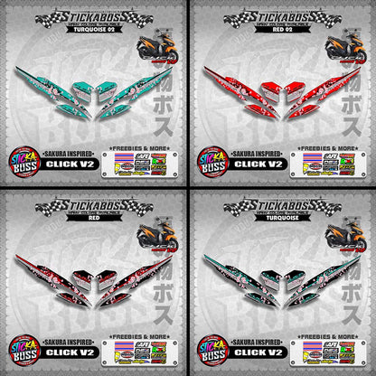 CLICK V2 STICKER DECALS ( SAKURA INSPIRED )【WITH FREEBIES】