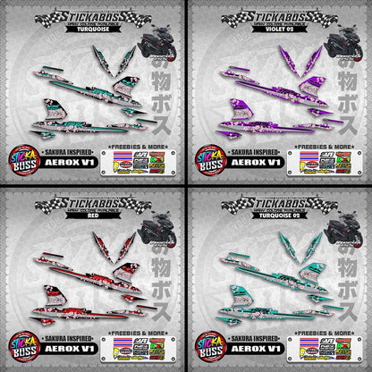 AEROX V1 STICKER DECALS ( SAKURA INSPIRED )【WITH FREEBIES】
