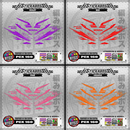 【PREMIUM UV PRINT】TRANSPARENT PCX 160 STICKER DECALS ( 001 TRIM STRIPPING )【WITH FREEBIES】