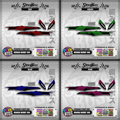 HONDA WAVE 100 DECALS ( FISHBONE STREET SIDE )【WITH FREEBIES】