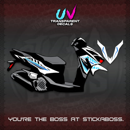 CLICK 125 V4 VARIO UV TRANSPARENT DECALS (2026 VR0007 DESIGN) STICKER KITS By STICKABOSS
