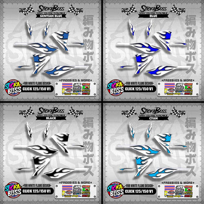 CLICK 125 / 150 V1 DECALS ( FOR WHITE FLAME DESIGN )【WITH FREEBIES】