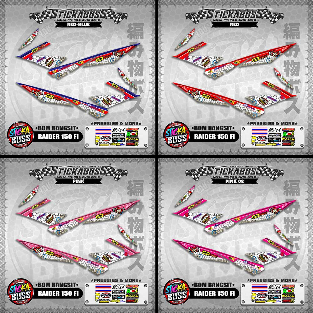 RAIDER 150 FI INDO DECALS ( BOM RANGSIT )【WITH FREEBIES】