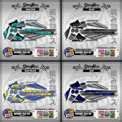 AEROX 155 V2 ( STOCK DECALS 2022 )【WITH FREEBIES】