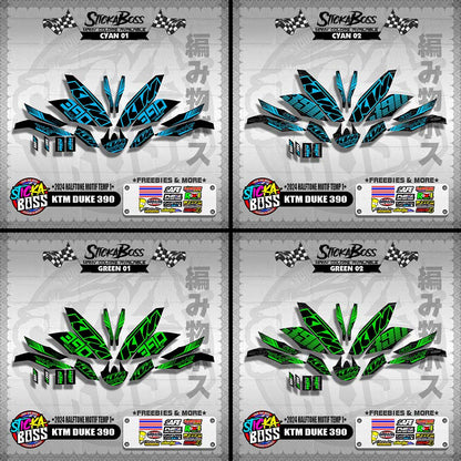 KTM DUKE 390 STICKER DECALS ( 2024 HALFTONE MOTIF TEMP 1 )【WITH FREEBIES】