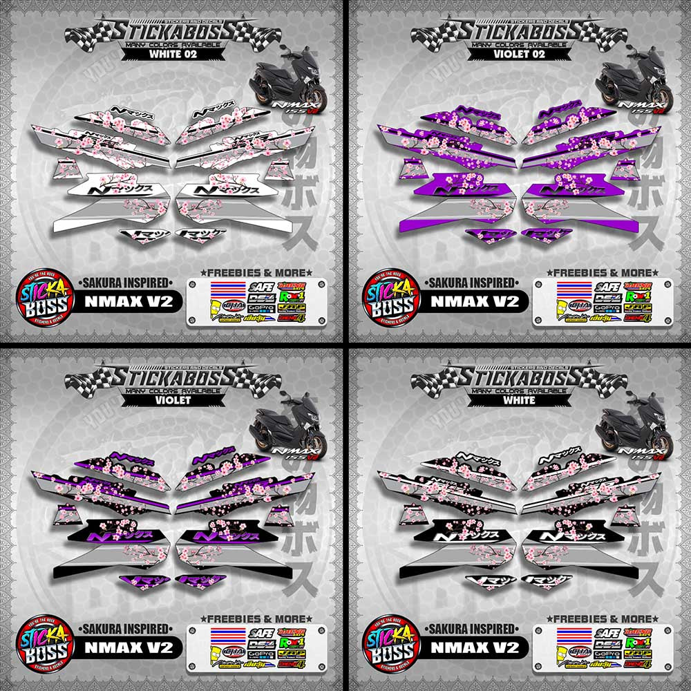 NMAX V2 STICKER DECALS ( SAKURA INSPIRED )【WITH FREEBIES】