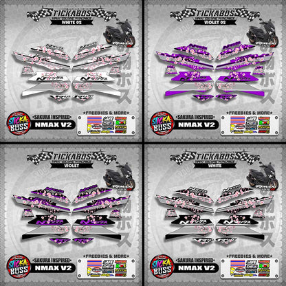 NMAX V2 STICKER DECALS ( SAKURA INSPIRED )【WITH FREEBIES】
