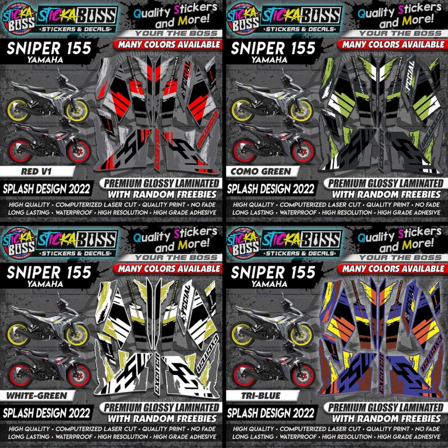 Sniper 155 NEW STOCK DECALS (SPLASH DESIGN 2022) MALAYSIAN CONCEPT【WITH FREEBIES】