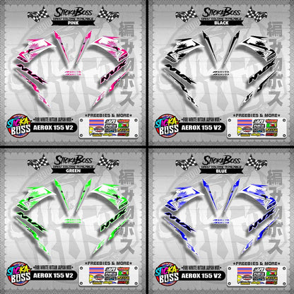 AEROX 155 V2 DECALS ( FOR WHITE HITAM JAPAN NVX 2023 )【WITH FREEBIES】