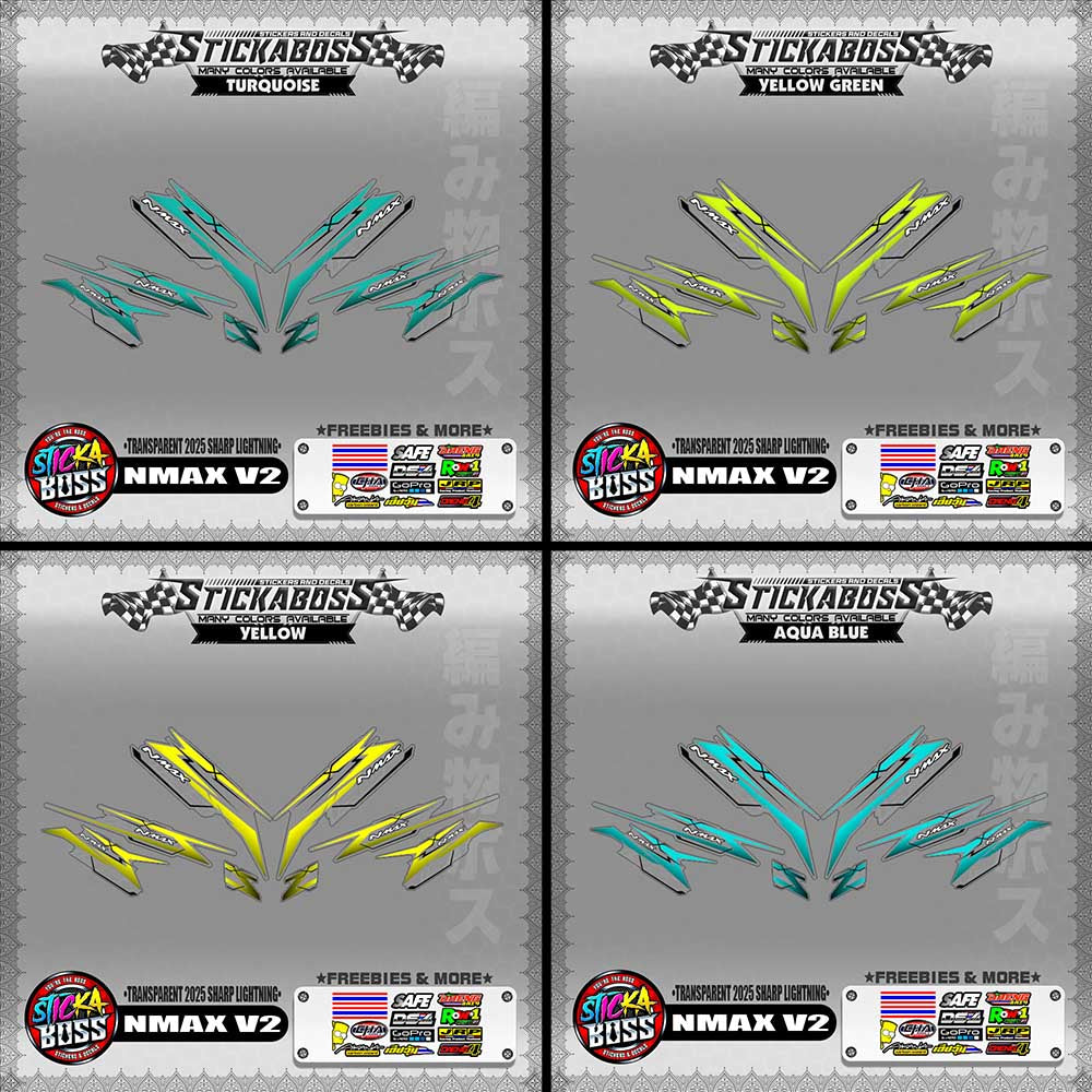 【PREMIUM UV PRINT】TRANSPARENT NMAX V2 INDO STICKER DECALS ( 2025 SHARP LIGHTNING )【WITH FREEBIES】
