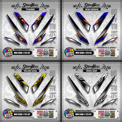 MIO SOUL I 125 GT DECALS ( MODERN METALLIC MOTIF )【WITH FREEBIES】