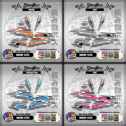 WAVE 125 S DECALS ( FIRE EDITION )【WITH FREEBIES】