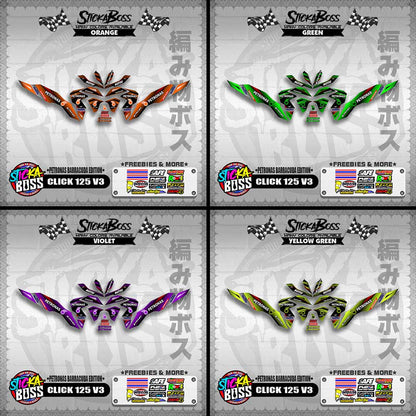 CLICK 125 V3 DECALS ( PETRONAS BARRACUDA EDITION )【WITH FREEBIES】