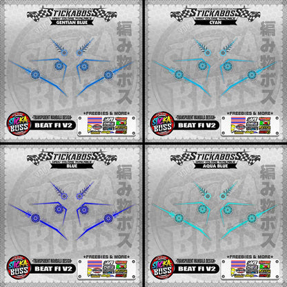 【PREMIUM UV PRINT】TRANSPARENT BEAT FI V2 STICKER DECALS ( MANDALA DESIGN )【WITH FREEBIES】