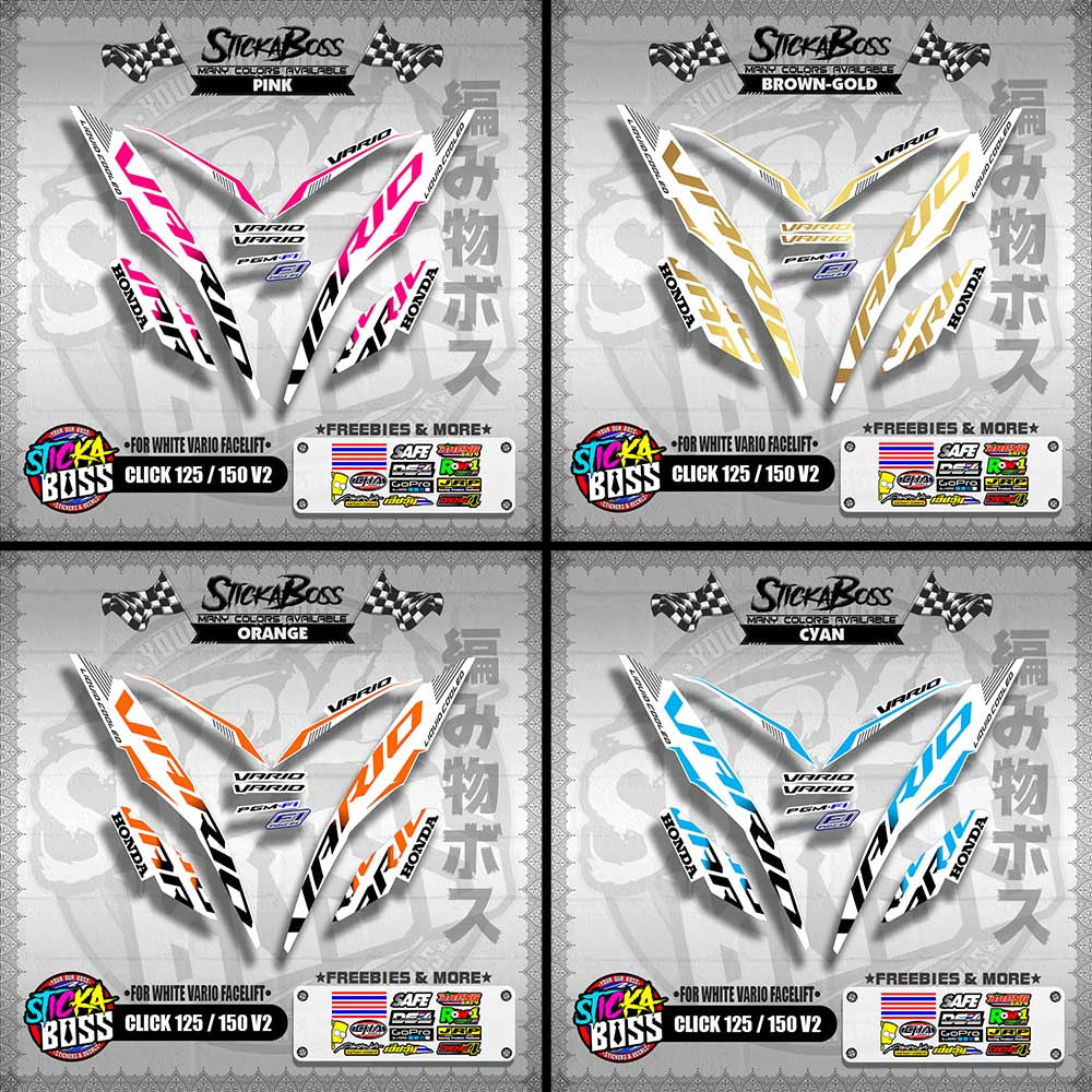 CLICK 125 / 150 V2 DECALS ( FOR WHITE VARIO FACELIFT )【WITH FREEBIES】