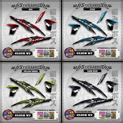 CLICK V2 STICKER DECALS ( 2023 BLAZER LINES )【WITH FREEBIES】