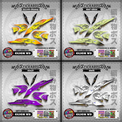 CLICK V3 STICKER DECALS ( ARTE SILVIA S15 )【WITH FREEBIES】