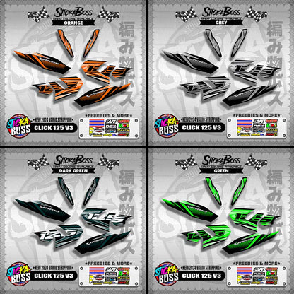 CLICK 125 V3 DECALS ( NEW 2024 VARIO STRIPPING )【WITH FREEBIES】