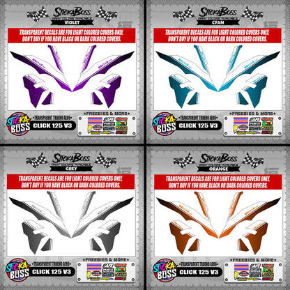 CLICK 125 V3 DECALS ( TRANSPARENT TRUENO AE86 )【WITH FREEBIES】