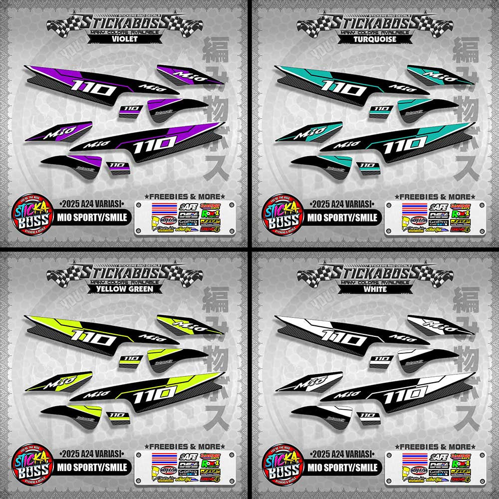MIO SPORTY/SMILE INDO STICKER DECALS ( 2025 A24 VARIASI )【WITH FREEBIES】