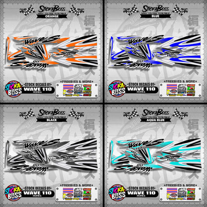 HONDA WAVE 110 ( STOCK DECALS 01 )【WITH FREEBIES】