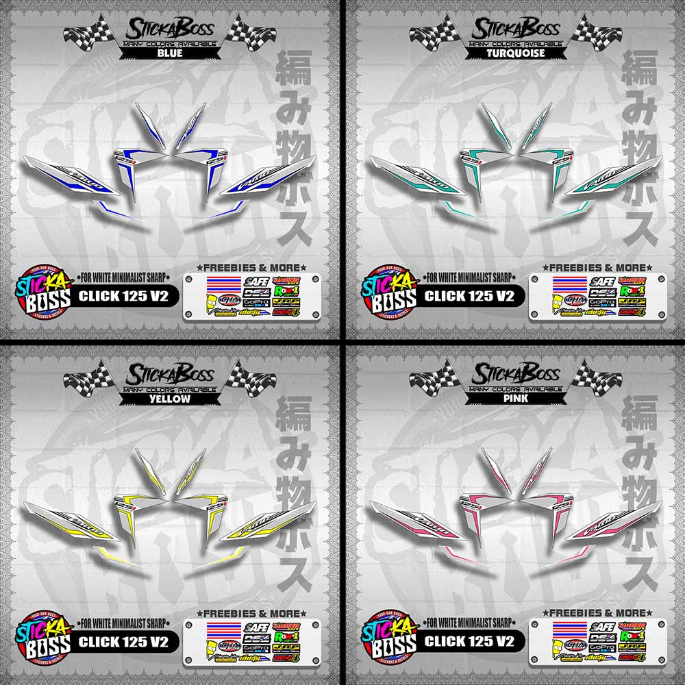 CLICK 125 V2 DECALS ( FOR WHITE MINIMALIST SHARP )【WITH FREEBIES】