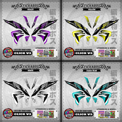 CLICK V3 INDO STICKER DECALS ( 2025 RRS HONEYCOMB )【WITH FREEBIES】
