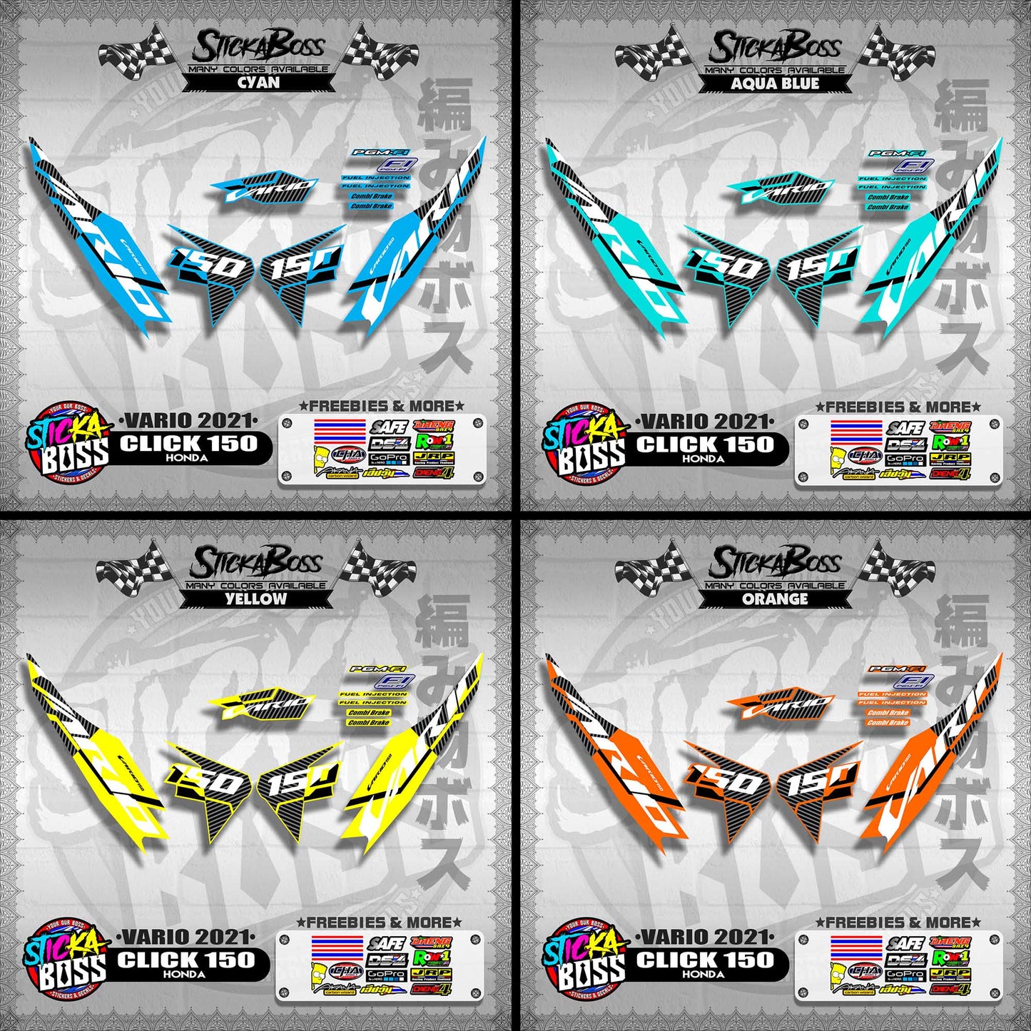 CLICK 150 V2 DECALS ( VARIO 2021 )【WITH FREEBIES】