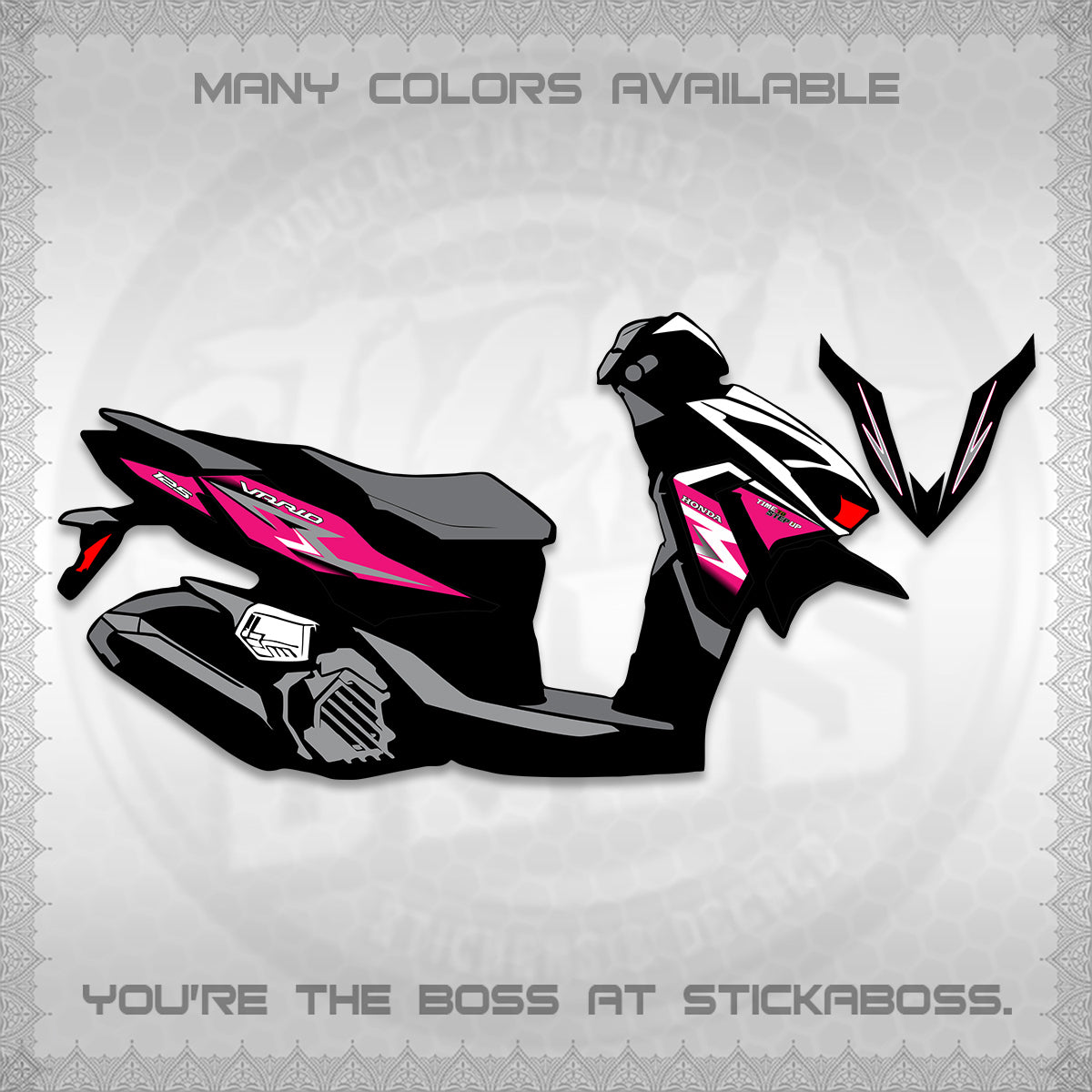 CLICK 125 V4 VARIO DECALS (2026 VR0006 DESIGN) STICKER KITS BY STICKABOSS