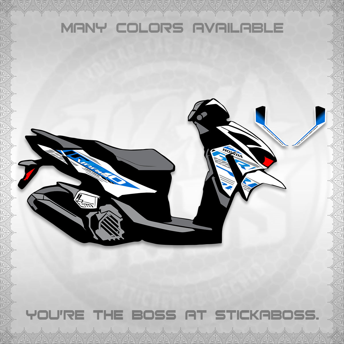 CLICK 125 V4 MALAY VARIO FOR WHITE DECALS (2026 VV12 DESIGN) STICKER KITS BY STICKABOSS