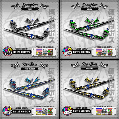 RS 125  / NICE 125 DECALS ( SUPER SONIC )【WITH FREEBIES】