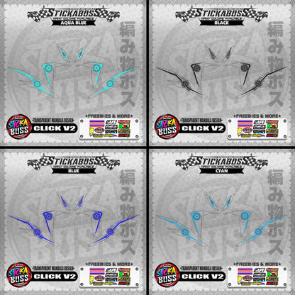 【PREMIUM UV PRINT】TRANSPARENT CLICK V2 DECALS ( MANDALA DESIGN )【WITH FREEBIES】