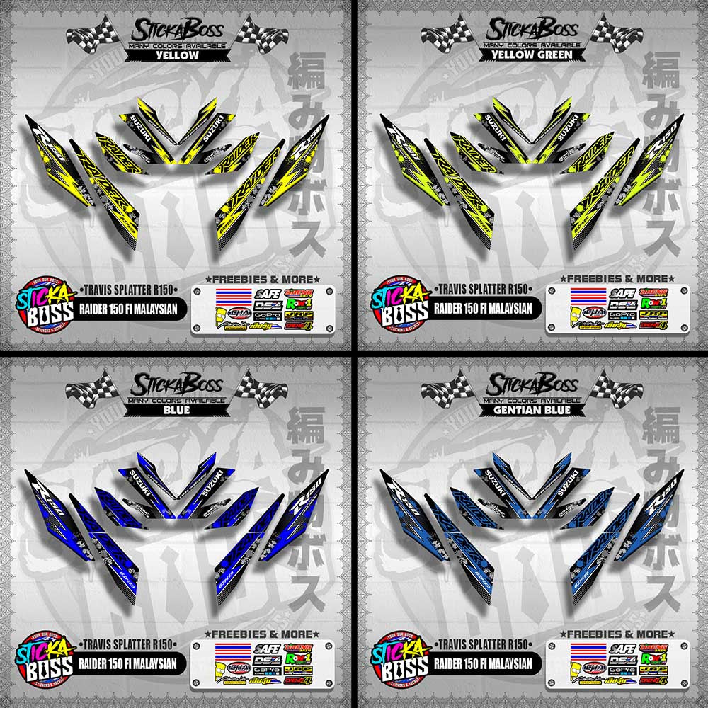 RAIDER 150 FI MALAYSIAN DECALS ( TRAVIS SPLATTER R150 )【WITH FREEBIES】