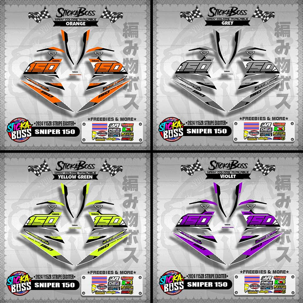 SNIPER 150 DECALS ( 2024 Y15ZR STRIPE EXCITER )【WITH FREEBIES】