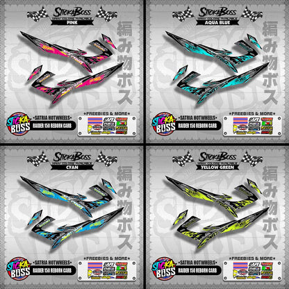 RAIDER 150 REBORN CARB DECALS ( SATRIA HOTWHEELS )【WITH FREEBIES】